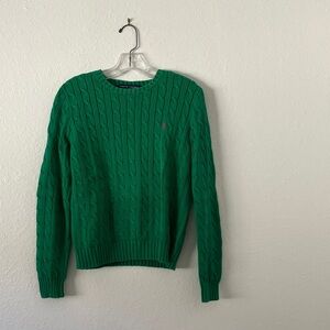 Ralph Lauren Green Cable Knit Sweater